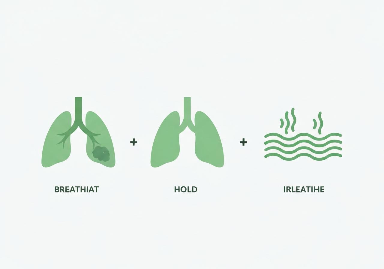 Diagramme respiratoire illustrant trois phases de respiration