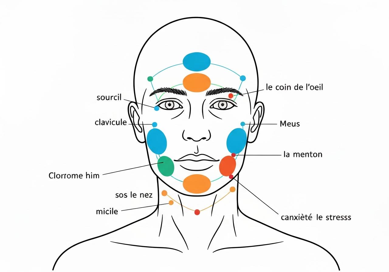 Points de tapotement EFT sur visage et haut du corps